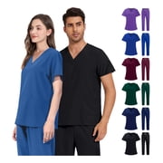 Women Medical Scrubs Set Nurse Work Uniform Nursing Scrub Top and Pants with Pockets