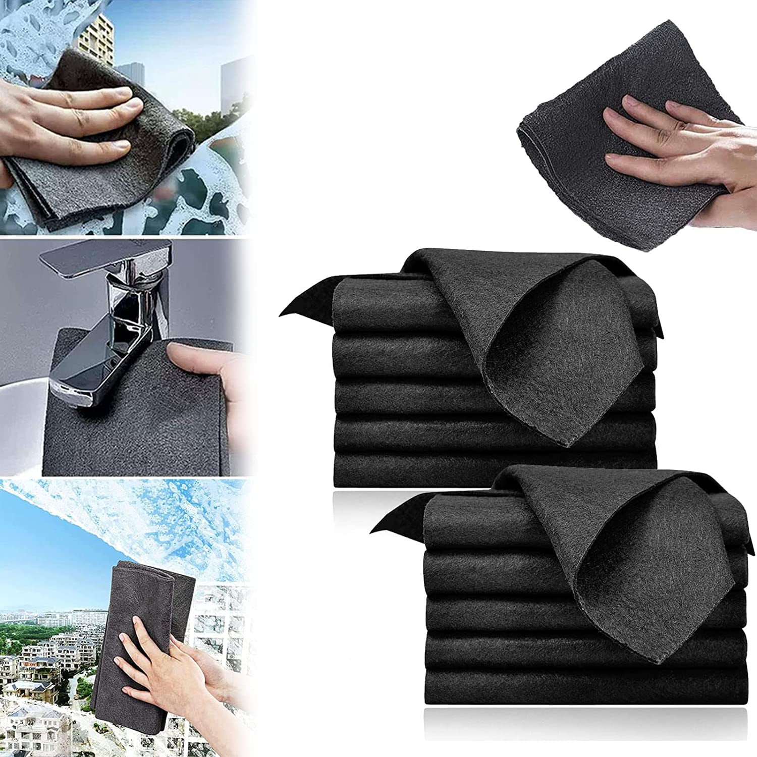 Magic Rag for Cleaning Windows Without Leaving Traces, Thicken Magic  Cleaning Cloth 2023, Thickened Magic Wipe Home Kitchen Car Multi-functional