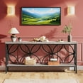 thumbnail image 3 of Industrial Farmhouse Console Table - 70.9" Extra Long Sofa Table with 2-Tier Shelves, Vintage Wood Grain & Black Metal, Heavy Duty for Living Room & Entryway, 3 of 6
