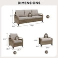 thumbnail image 3 of EAGLE PEAK 5 Piece Wicker Outdoor Patio Furniture Set, Patio Set with 2 Patio Chairs, 3 Seat Loveseat Sofa, and 2 Ottomans, Brown/Gray, 3 of 9