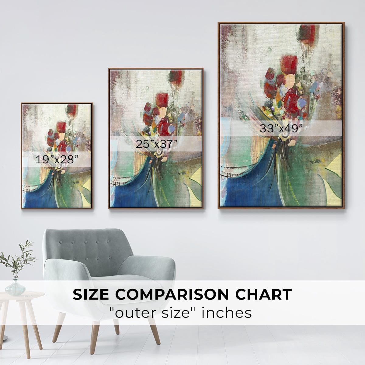 Celebration II Framed Premium Gallery Wrapped Canvas - Ready to Hang - 17 x 25 - Walnut Floating Frame