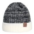 thumbnail image 1 of CSChome Men Winter Hat Winter Men Hat - Knitted Color Matching Elastic Non-Slip Windproof Cozy Thick Plush, 1 of 7
