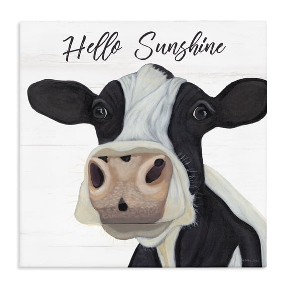 Stupell Industries Hello Sunshine Country Cow Canvas Wall Art, design by Ashley Justice