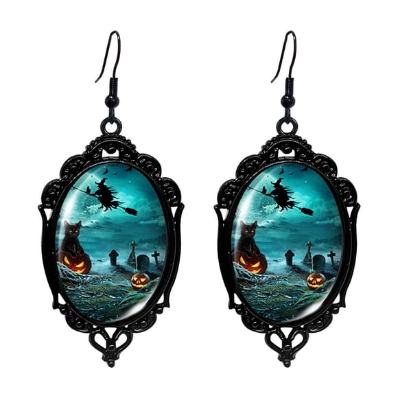 Halloween Earrings Oval Earrings Cosplay Costume Dainty Jewelry Accessories for Women Men for Halloween for Daily