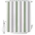 thumbnail image 2 of Sage Green Grey Stripe Shower Curtains for Bathroom, Modern Farmhouse Vertical Striped Waterproof Fabric Shower Curtain, Decorative Bathroom Curtain for Bathtub, 72"x78" , No Hooks Included, 2 of 9