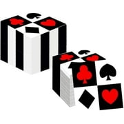 100PcsCasino Napkins Poker Napkin Casino Party Supplie Disposable Casino Party Cocktail Napkins Las Vegas Napkin for Casino Night Poker Game Themed Card Playing Club Heart Casino Birthday Party Decor