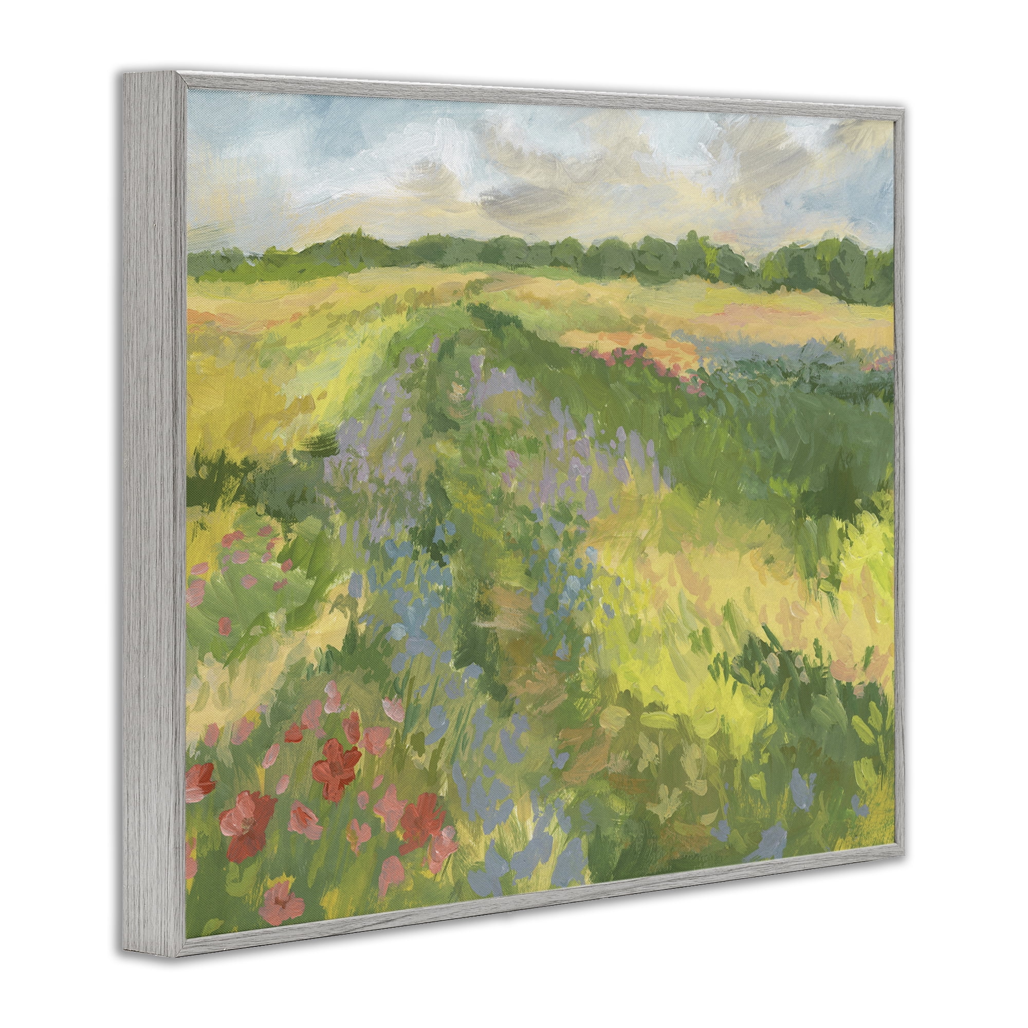Stupell Industries Windswept Flower Meadow Gray Framed Giclee Art, design by Victoria Barnes