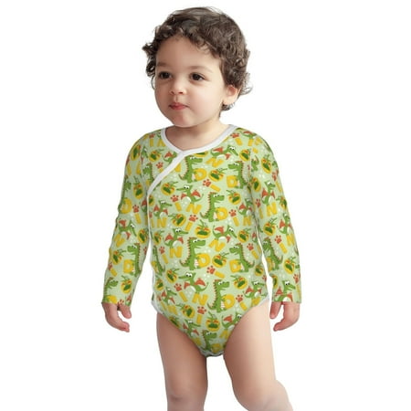 

Fotbe Cartoon Dinosaurs Cute Dinosaurs Pattern Unisex-baby Long-sleeve Bodysuit Long Sleeve Bodysuits One-piece 100% Organic Cotton for Infant Baby Boys Unisex-18 Months