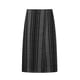 thumbnail image 2 of HH TRAF Falda recta hasta el tobillo con rayas negras bordadas y estilo retro a la moda para mujer, falda elegante con dobladillo largo y abertura, 2 of 4