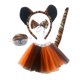 thumbnail image 4 of Conjunto de disfraz de tigre, diadema, accesorio decorativo para la nariz, tocado para cosplay de animales oreja negra con vestido, 4 of 8