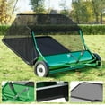 thumbnail image 4 of Tow Behind Lawn Sweeper, 48 Inch Wide Sweeping Path with 25 cu ft Large Capacity Hopper, Heavy Duty Adjustable Brush Height for Yard, Lawn and Farm Cleanup (Tow Behind-25 cu-Green), 4 of 6