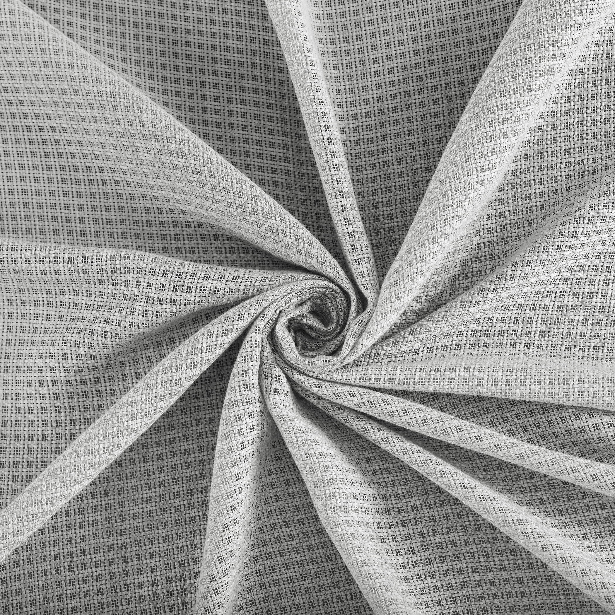 Archaeo Waffle Weave Cotton Blend Tab Top Curtain, 50"x96", 50"x96", Chrome Gray
