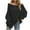 Black, variant on Women's Off The Shoulder Sweater Convertible Boat Neck Pullover Oversized Casual Knit Top in Solid Color