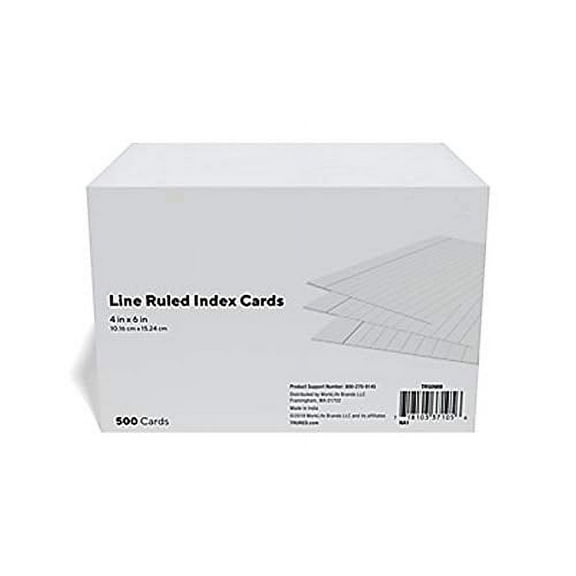 MyOfficeInnovations 4" x 6" Line Ruled White Index Cards 500/Pack (50989) 233510