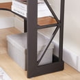 VECELO Corner Computer Desk with Keyboard Tray and Storage Shelf