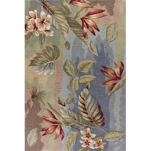 HomeRoots 349760 5 x 7 ft. 6 in. Polyester Blue & Sage Area Rug