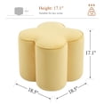 thumbnail image 3 of Zesthouse 18.5″ Velvet Fabric Ottoman, Modern Ottoman Coffee Table for Living Room, Flower Shaped Foot Stools, Upholstered Footrest Stool for Couch, Yellow, 3 of 8