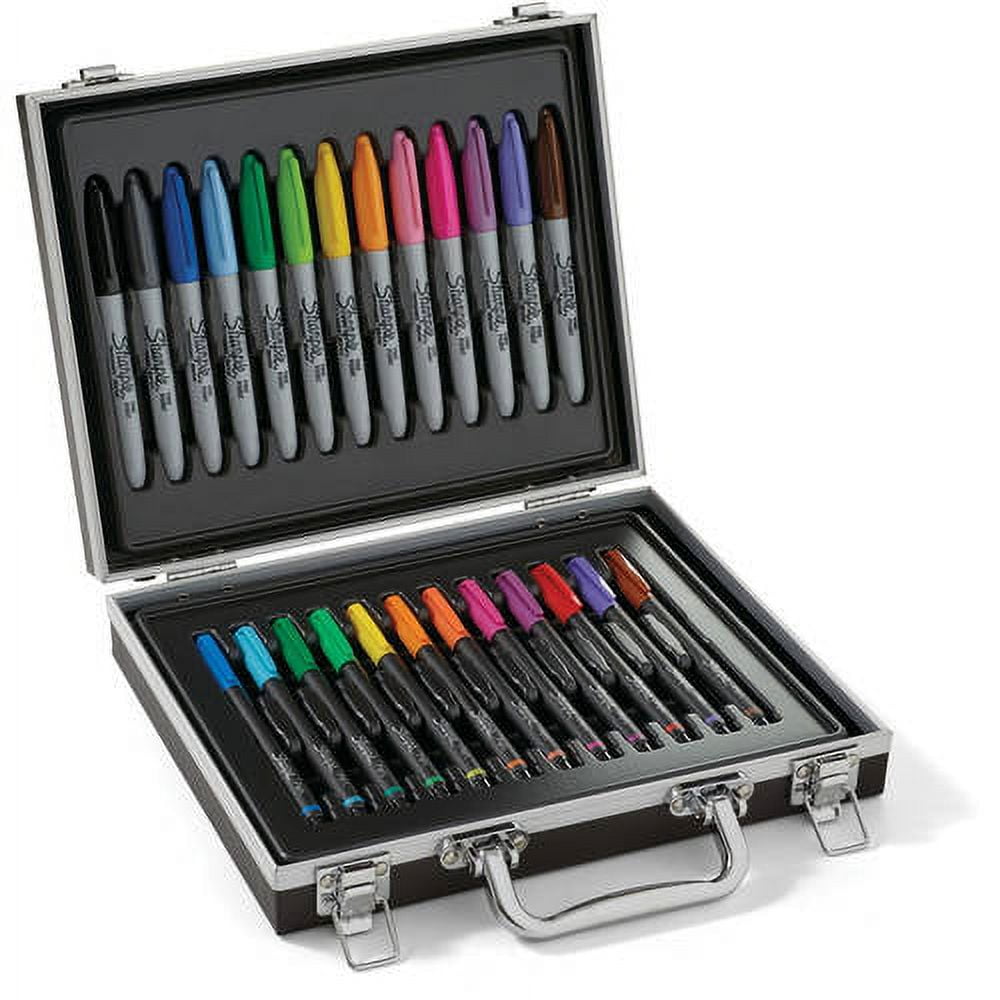 Sharpie Coloring Kit with Permanent Markers, Art Pens and Coloring Booklet,  Hard Case, 26 Count 