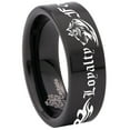 thumbnail image 6 of Tribal Wolf + Loyalty Faith Alpha Tungsten Carbide Ring, 6 of 9