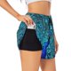 thumbnail image 1 of Balery Beautiful Blue Peacock Pantalones cortos deportivos para mujer con forro y dos bolsillos, elásticos, para entrenamiento, gimnasio, yoga-XX-Large, 1 of 7