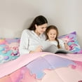 thumbnail image 5 of Feelyou Milk Tea Axolotl Queen Comforter Set for Kids, Cute Pink Sealife Bedding Sets, Dreamy Starry Sky Reversible Bedding Comforter Set, Breathable Home Decor, 3pcs, 5 of 8