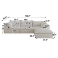 thumbnail image 4 of MAYEERTY 118.2" Cloud Sofa White Corduroy Fabric Deep Seat Double-Layer Design Removable Cushion No Assembly DIY Combination for Multi-Rooms, 4 of 6