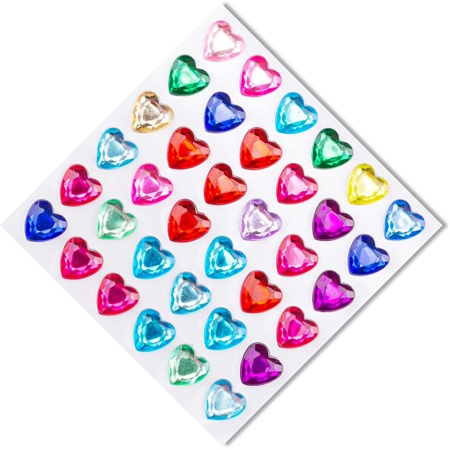 Joyas de corazón YONGSHENG para gemas faciales palo de uñas con diamantes de imitación 36 piezas