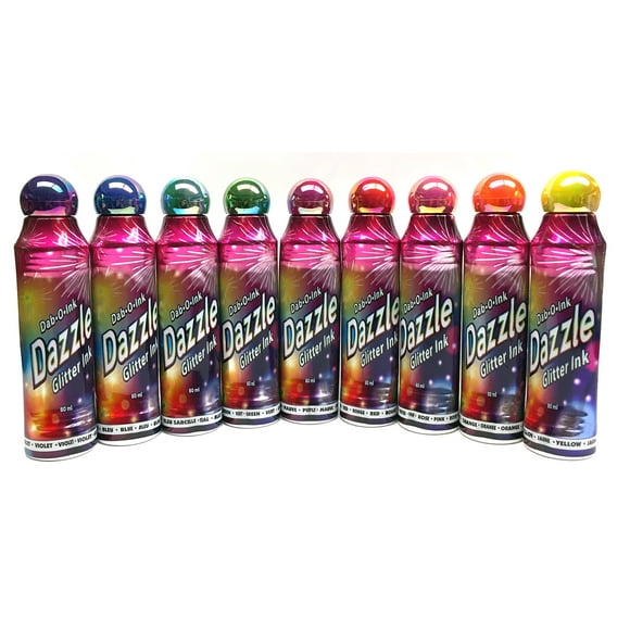Tinta Dab-O-Ink Dazzle con purpurina Bingo Dauber, 90 ml, paquete de 12