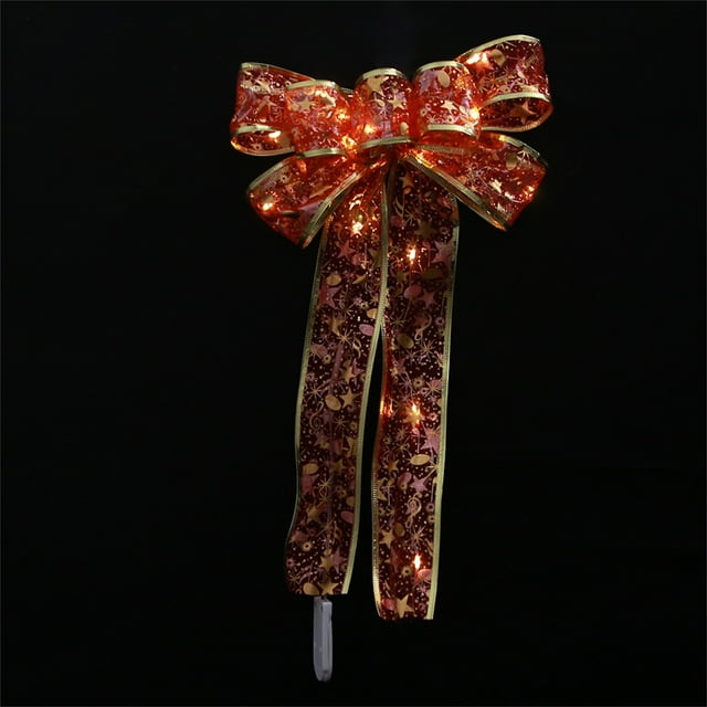 Xihbxyly Lazos Led para Árbol de Navidad, Diseño de Cinta Brillante, Luces Led Brillantes, Decoración para El Hogar y El Exterior, Perfectos para Coronas, Regalos y Decoración de Puertas, Tamaño 35 X