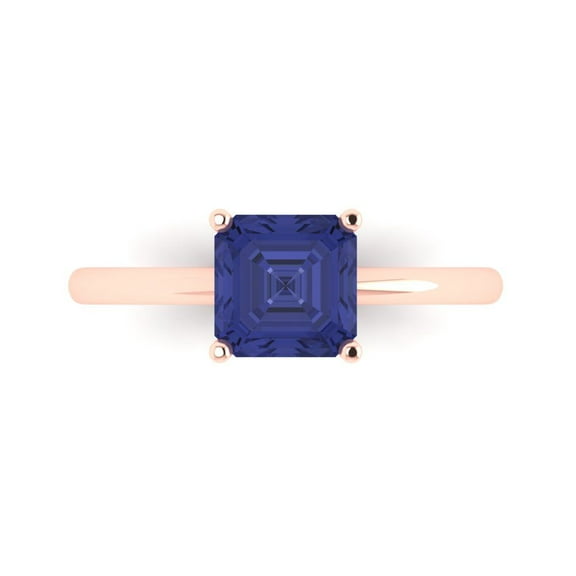 Clara Pucci 14K Rose Gold 1.5ct Tanzanite Solitaire Ring for Women