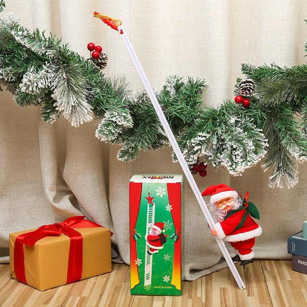 Christmas Decoration Ladder Santa Claus Climbing Beads Gift Decoration