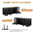 thumbnail image 3 of NARTRU Dog Crate Furniture with Dog Feeder, 86.6 inch Wooden Dog Kennel Furniture with Divider, Black, 3 of 8