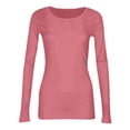 thumbnail image 6 of Women Long Sleeve T Shirts Rib Knit Slim Fit Tops Basic Tee 2026 Fall Outfits Casual Underscrubs Layer Clothes 2026 Pink S, 6 of 7
