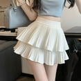 thumbnail image 5 of Fashion Summer Built in Shorts Black Short Skirt Cake Skirt Tennis Skirt High Waist WHITE S, 5 of 8