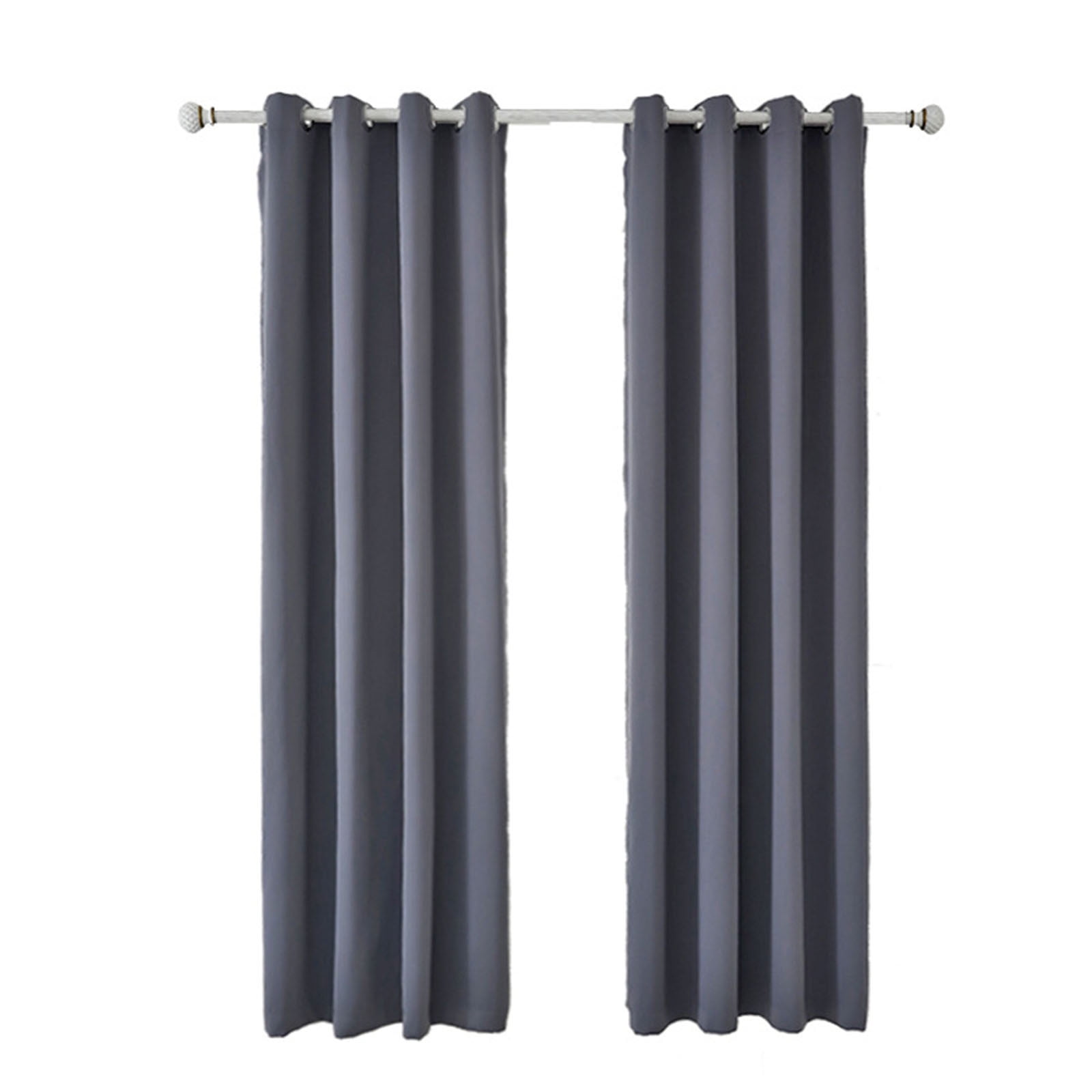 Blackout Curtains 52 x 84 inches Long Dark Gray Curtains Set of 2 Panels Thermal Insulated Room Darkening Curtains for Bedroom