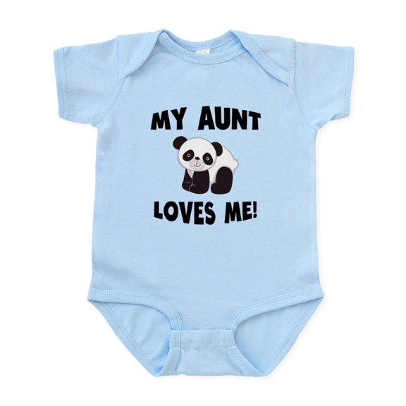 CafePress - My Aunt Loves Me Panda Body Suit - Baby Light Bodysuit, Size Newborn - 24 Months