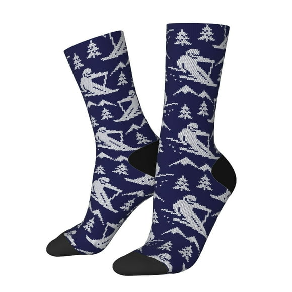 Lsque Chaussettes de Ski Imprimées Abstraites pour Hommes, Chaussettes en Coton Douces Durables Respirantes Évacuant l'Humidité avec Contrôle des Odeurs