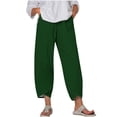 thumbnail image 3 of AGWOLF Plus Size Barrel Pants for Women Loose Fit Elastic Waist Capri Pant Casual Summer Petal Hem Harem Capris Comfy Crop Trousers Green XXL, 3 of 6