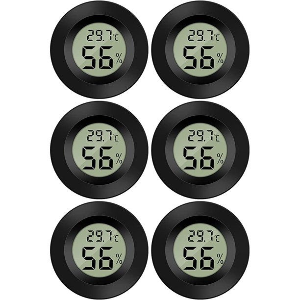 Mini Termómetro Digital LCD Higrómetro Temperatura Humedad RH Termo Higrómetro Indicador para Oficina Cocina Humidores Incubadoras Reptiles (2PCS - B) 45*15.5mm