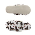 thumbnail image 5 of COEQINE Dachshund Heart White Fluffy Slippers for Women, Open Toe Fluffy Sandals Cute House Slides Foldable Washable Slip On House Shoes Quiet Slippers for Hardwood Floors, 42-43, 5 of 7