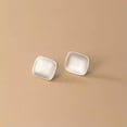thumbnail image 6 of EOEMY 925 Sterling Solid Silver Plain Frosted 12*14mm Square Stud Earrings Studs-Silver, 6 of 6