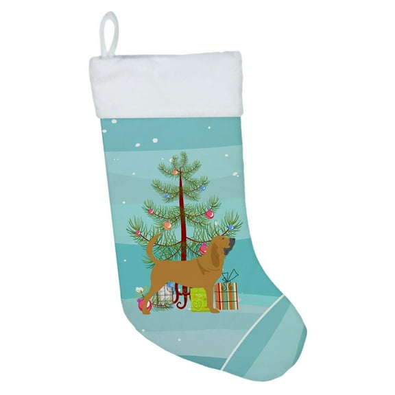 Carolines Treasures BB2902CS Bloodhound Merry Christmas Tree Christmas Stocking Large multicolor