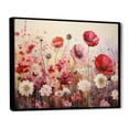 thumbnail image 2 of Designart "Coral Flower landscape Ruby Garden I" Abstract Botanicals Floater Framed Canvas Art Print, 2 of 7