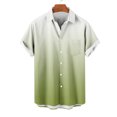 thumbnail image 2 of Fashion YLSDY Men's Vintage Bowling Shirts Gradient Short Sleeve Regular Fit Hawaiian Casual Button Down Shirt Stylish Summer Beach Shirts Green XL, 2 of 4
