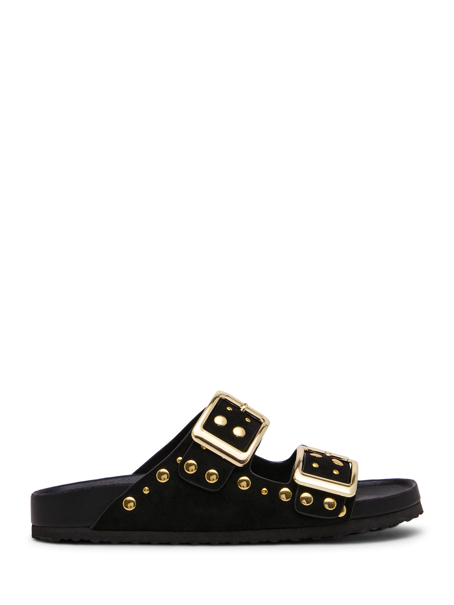Madden Girl Women's Bodie-S Two Strap Studded Buckle Footbed Sandals