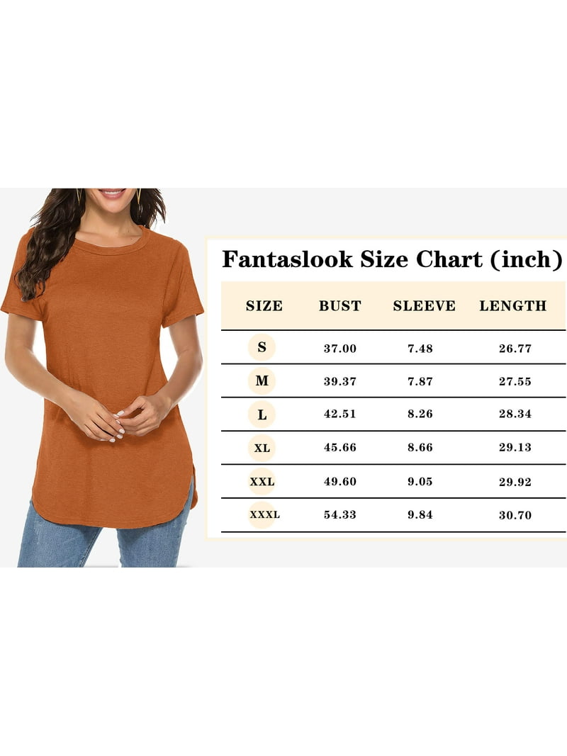 Fantaslook Trendy Short Sleeve T Shirts for Women, Crew Neck