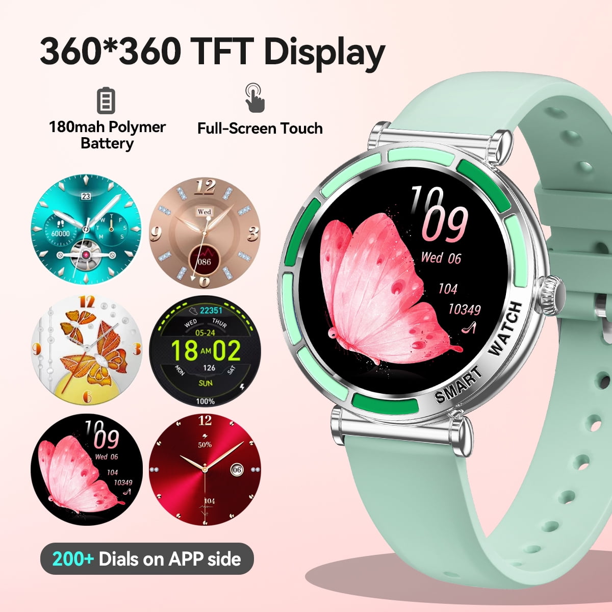 Smart Watch Bluetooth Call(Answer/Make Calls) 100+ Sports Modes Fitness Watch Message Reminder IP67 Waterproof Smartwatch Women