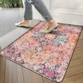 thumbnail image 3 of Retro Door Mat, 17 X 30 Inch Bohemian Light Pink Ethnic Rug Welcome Doormat Decorative Home Floor Mat, Non Slip Rubber Back and Strong Water Absorption for Outdoor Indoor Entrance Decor, 3 of 6