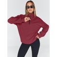 thumbnail image 2 of FUNING Womens Oversized Sweatshirts Fall Fashion Hoodies Half Zip Pullover Long Sleeve Shirts Clothes Outfits, 2 of 6