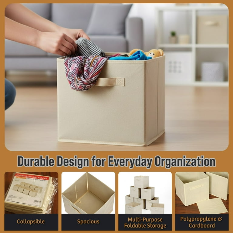 Somerset Home 8-Piece Folding Cube Collapsible Fabric Storage Bin